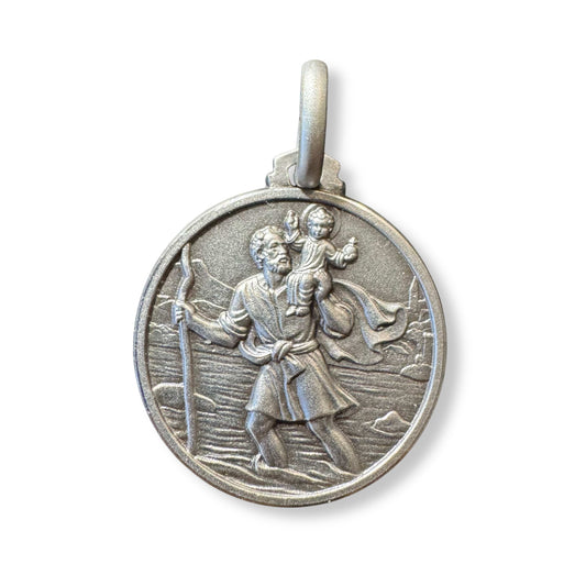 St. Christopher 925 Silver Medal Blessed By Pope - Patron Saint Of Travelers | Catholically