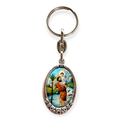 St. Christopher Catholic Key Ring - Blessed By Pope | Catholically