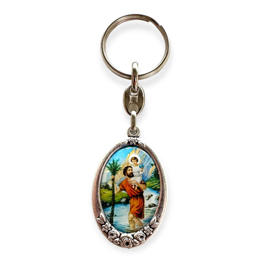 St. Christopher Catholic Key Ring - Blessed By Pope | Catholically