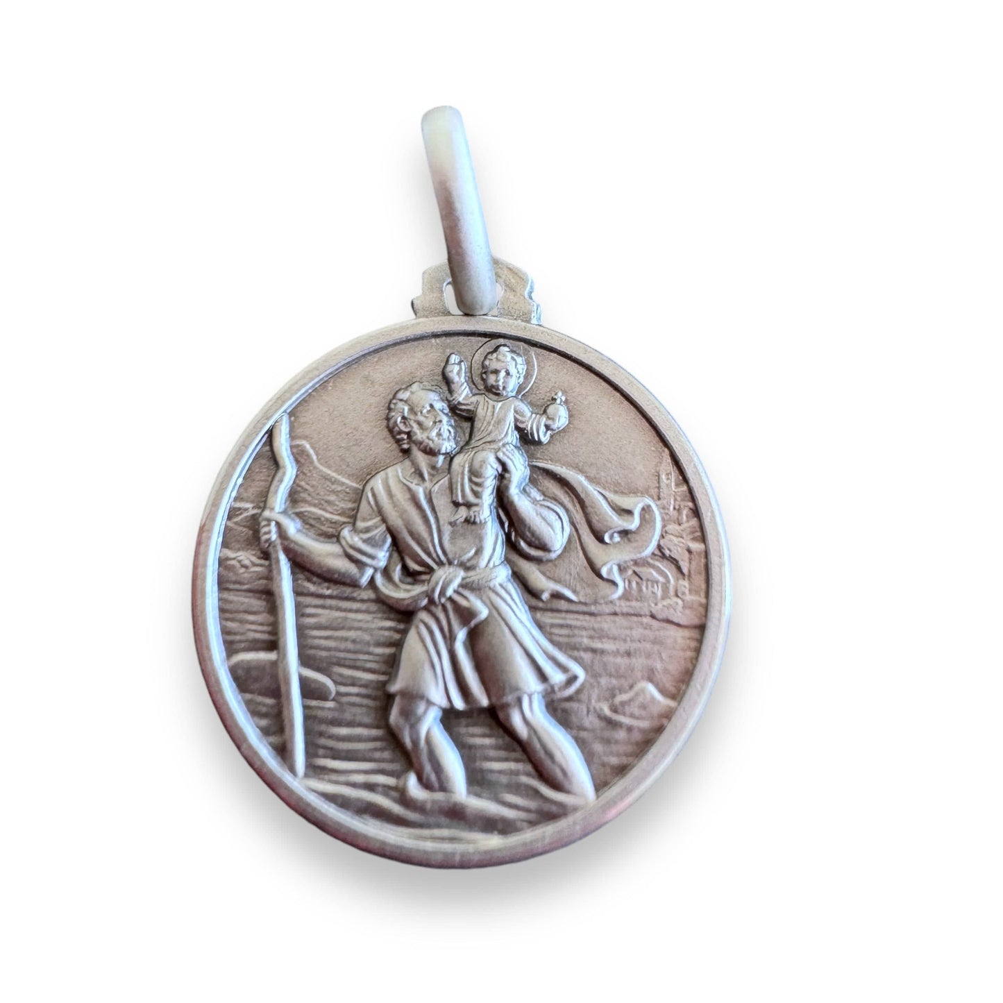 St. Christopher - Sterling Silver 925 Medal - Blessed by Pope | Catholically