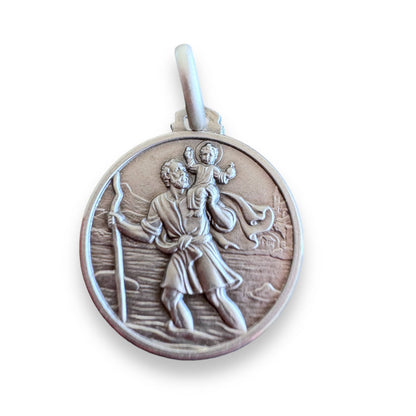 St. Christopher - Sterling Silver 925 Medal - Blessed by Pope | Catholically