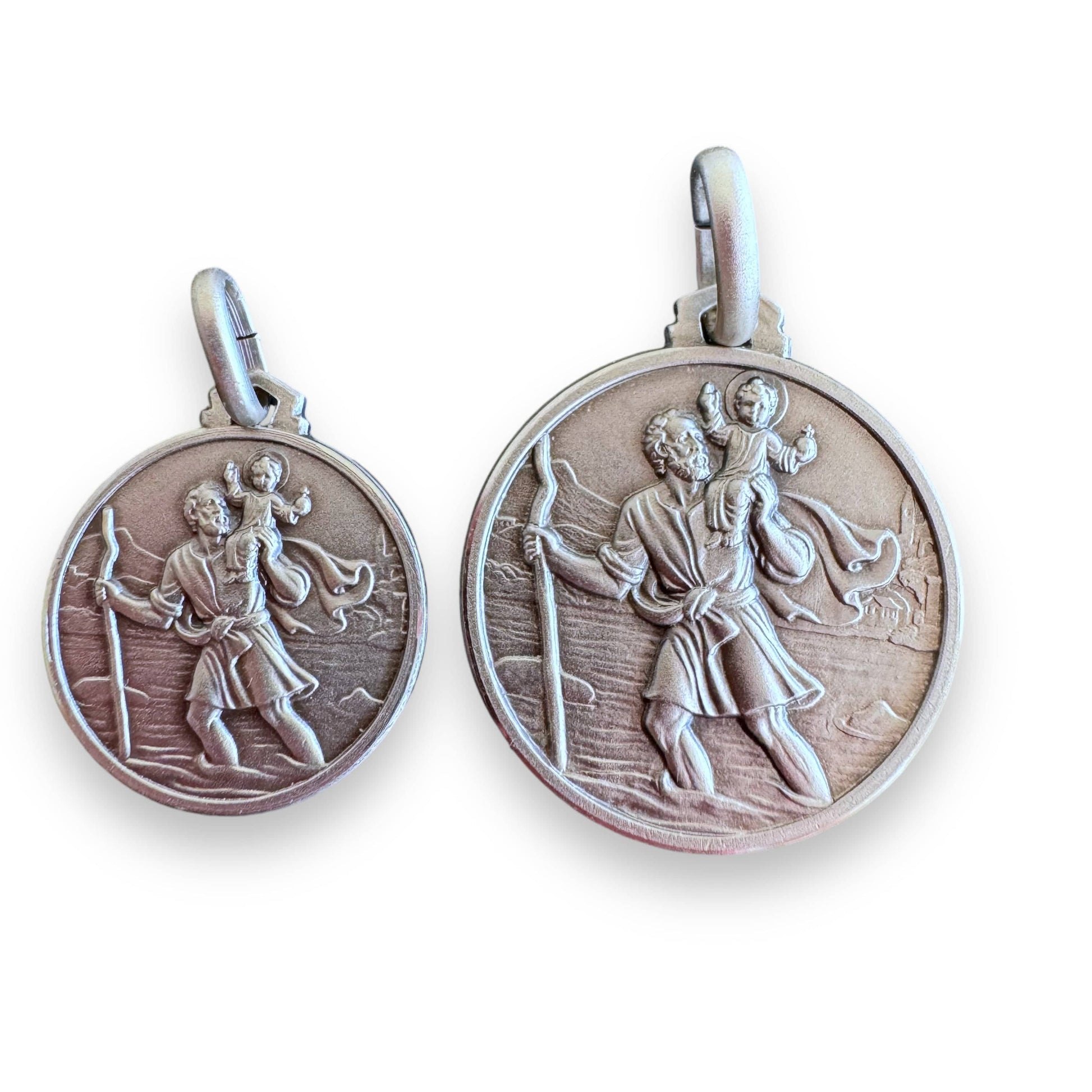 St. Christopher - Sterling Silver 925 Medal - Blessed by Pope | Catholically