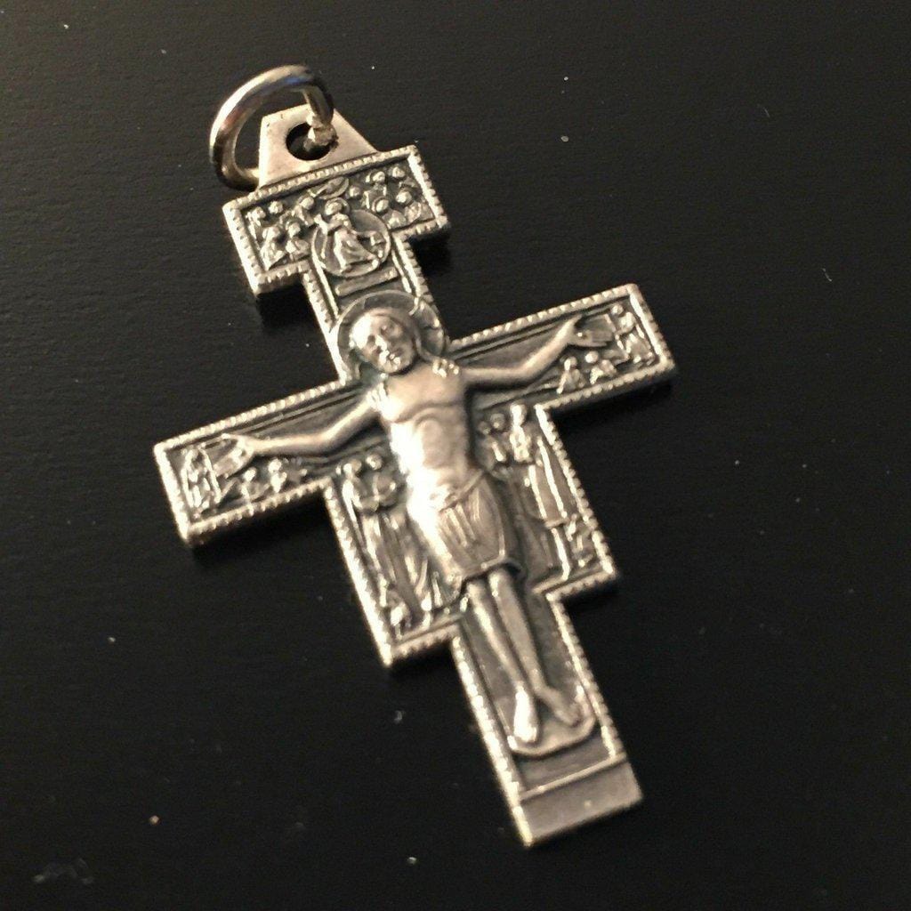 St. Damian Cross  Blessed by Pope- Crucifix - Pendant - Parts | Catholically