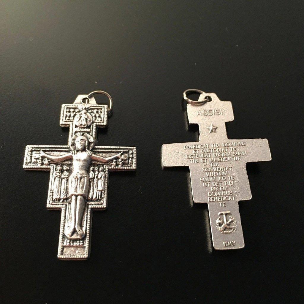 St. Damian Cross  Blessed by Pope- Crucifix - Pendant - Parts | Catholically