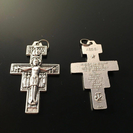 St. Damian Cross  Blessed by Pope- Crucifix - Pendant - Parts | Catholically