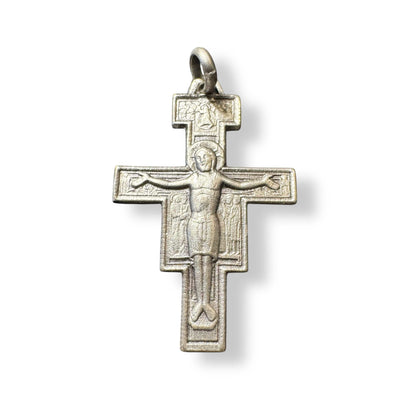 St. Damian Crucifix 925 Silver Blessed by Pope - Cross | Catholically