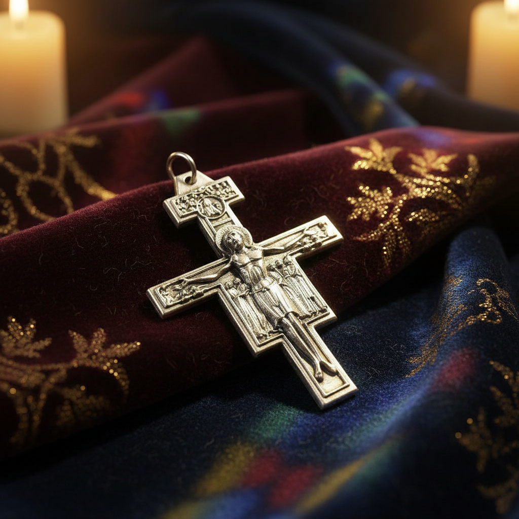 Krzyż św. Damiana pobłogosławiony przez Papieża - Krzyż - Wisiorek - Części