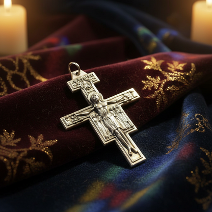 Krzyż św. Damiana pobłogosławiony przez Papieża - Krzyż - Wisiorek - Części
