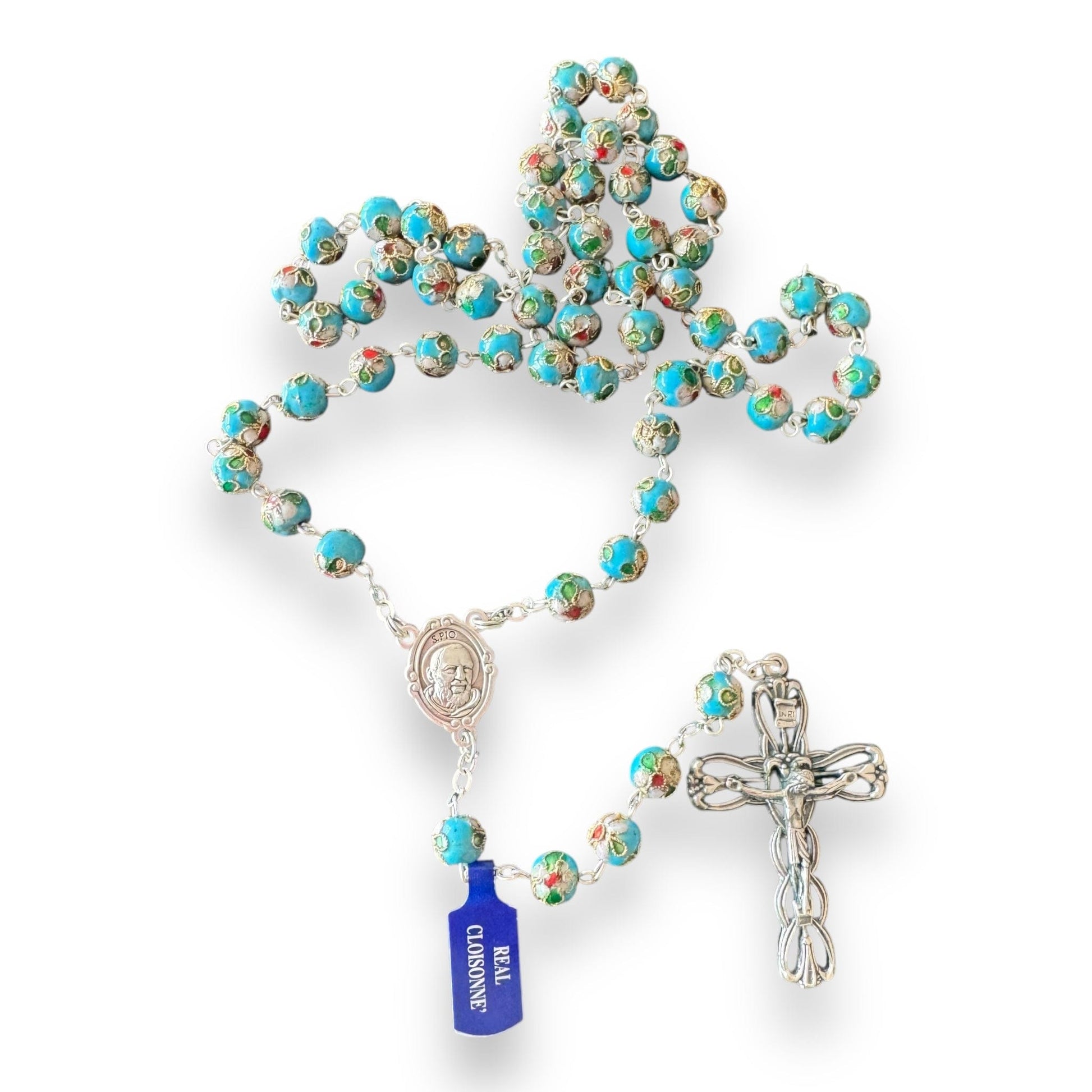St Father Pio Blessed Rosary with encased Relic of Padre Pio | Catholically