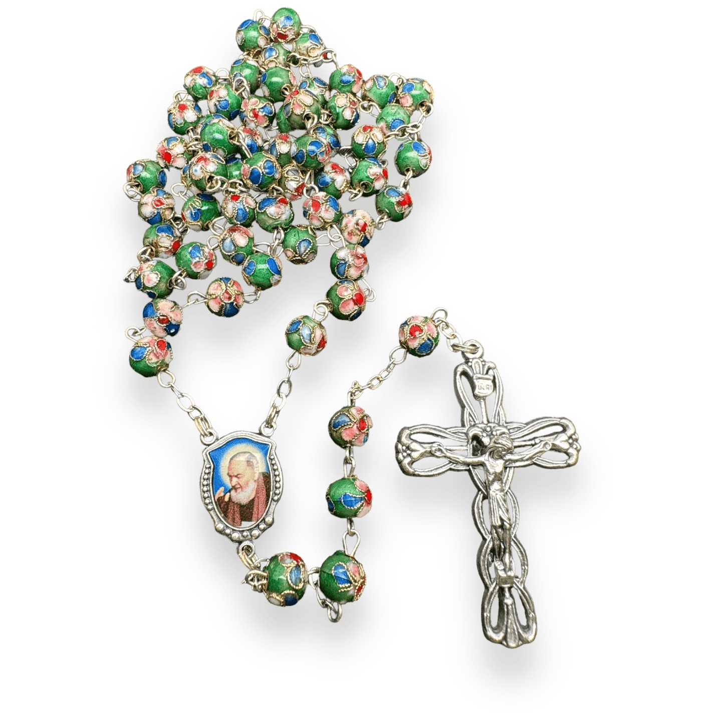 St Father Pio Rosary Blessed By Pope with 2nd Class Relic | Catholically