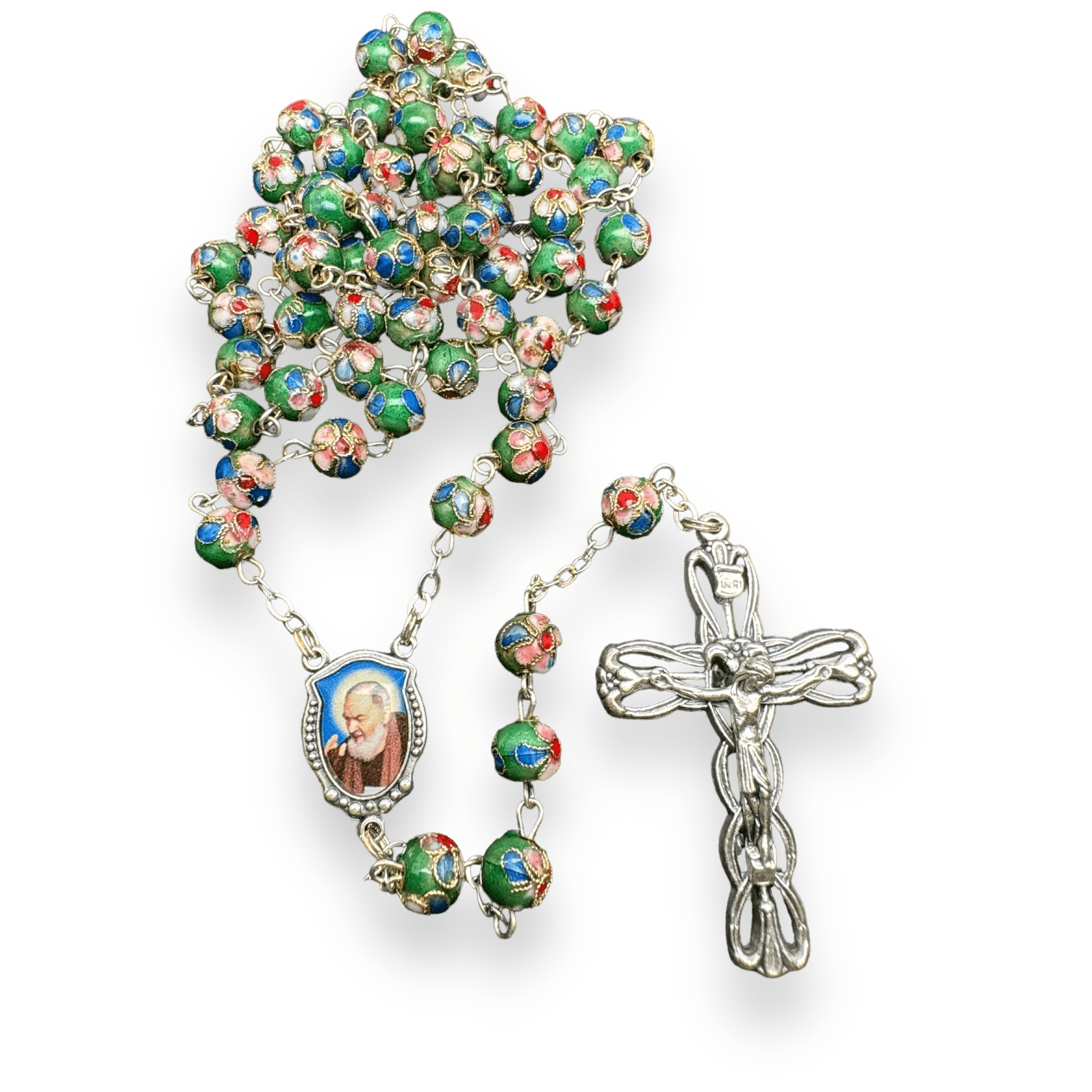 St Father Pio Rosary Blessed By Pope with 2nd Class Relic | Catholically