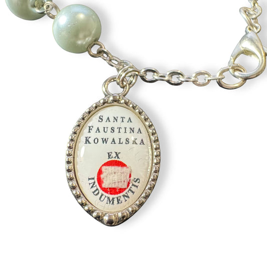 St. Faustina Kowalska Relic Bracelet - Blessed by Pope Leo XIV | Catholically