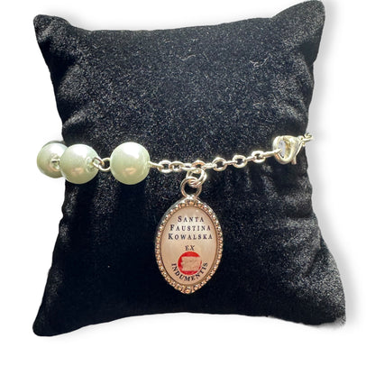 St. Faustina Kowalska Relic Bracelet - Blessed by Pope Leo XIV | Catholically