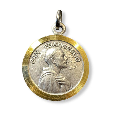 St. Francis Assisi Relic Medal- 925 Silver -  Franciscan Pendant | Catholically