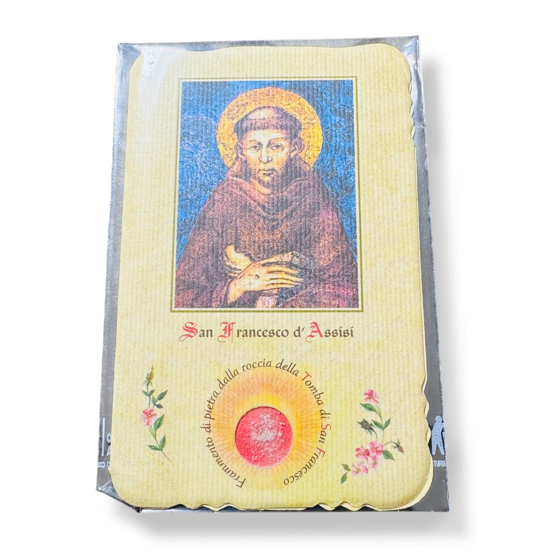 St. Francis Of Assisi 2nd Class Relic - Holy Card - Rock Fragment Of The Tomb | Catholically