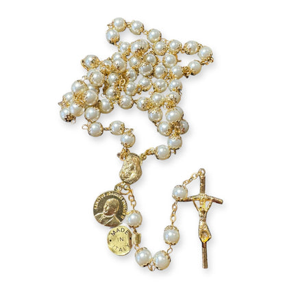St.John Paul II Pope - Relic Rosary Ex-Indumentis - Canonization Saint JpII | Catholically