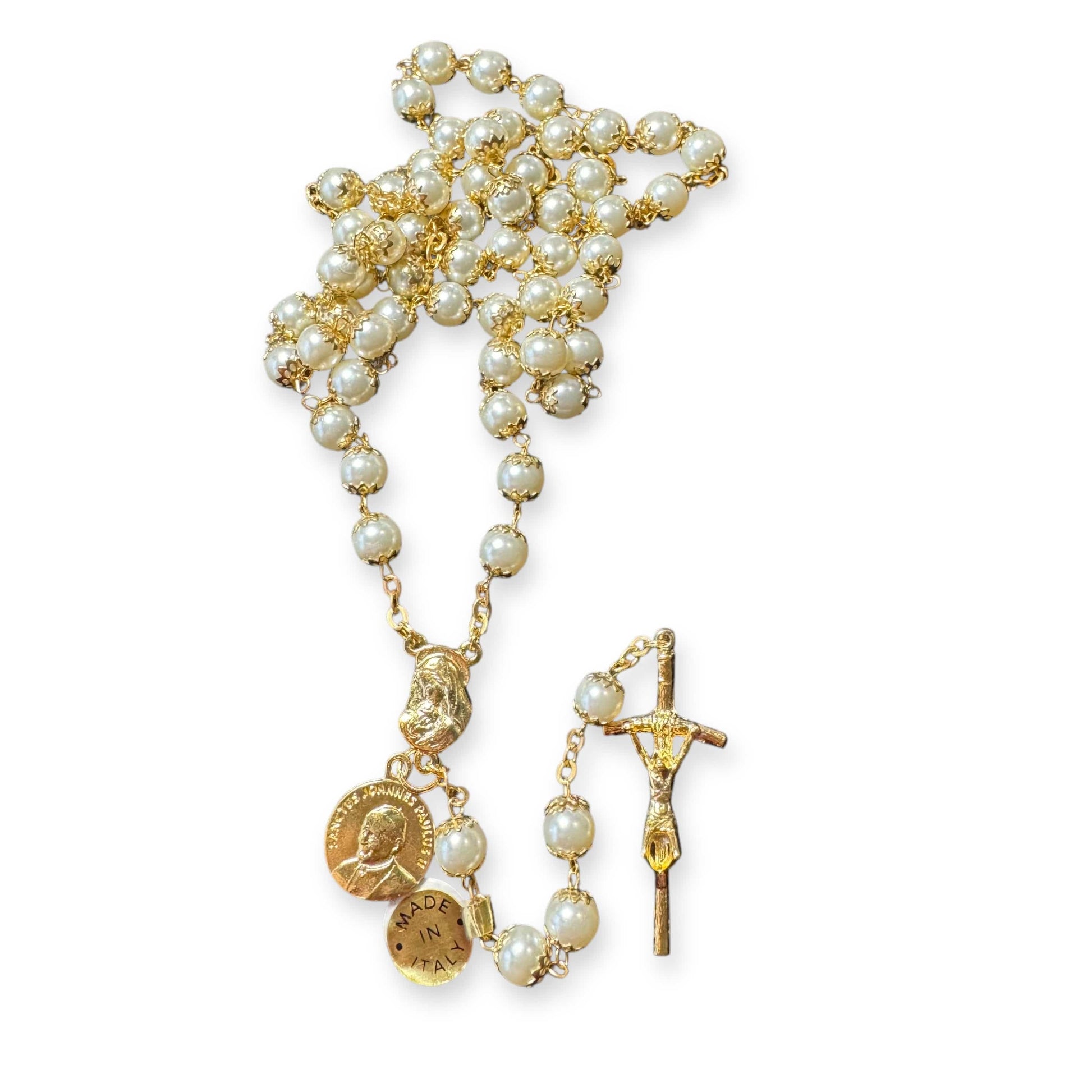 St.John Paul II Pope - Relic Rosary Ex-Indumentis - Canonization Saint JpII | Catholically