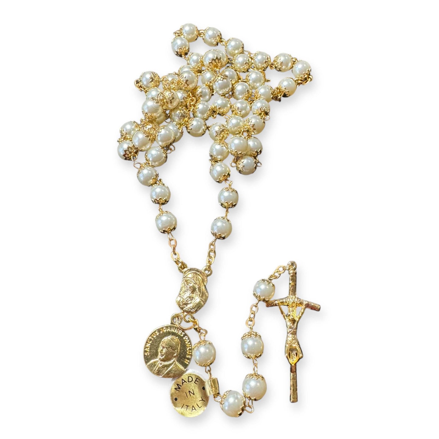 St.John Paul II Pope - Relic Rosary Ex-Indumentis - Canonization Saint JpII | Catholically