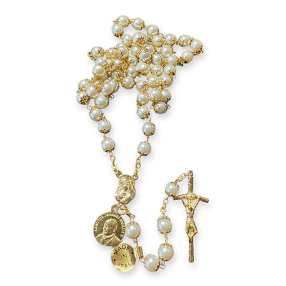 St.John Paul II Pope - Relic Rosary Ex-Indumentis - Canonization Saint JpII | Catholically