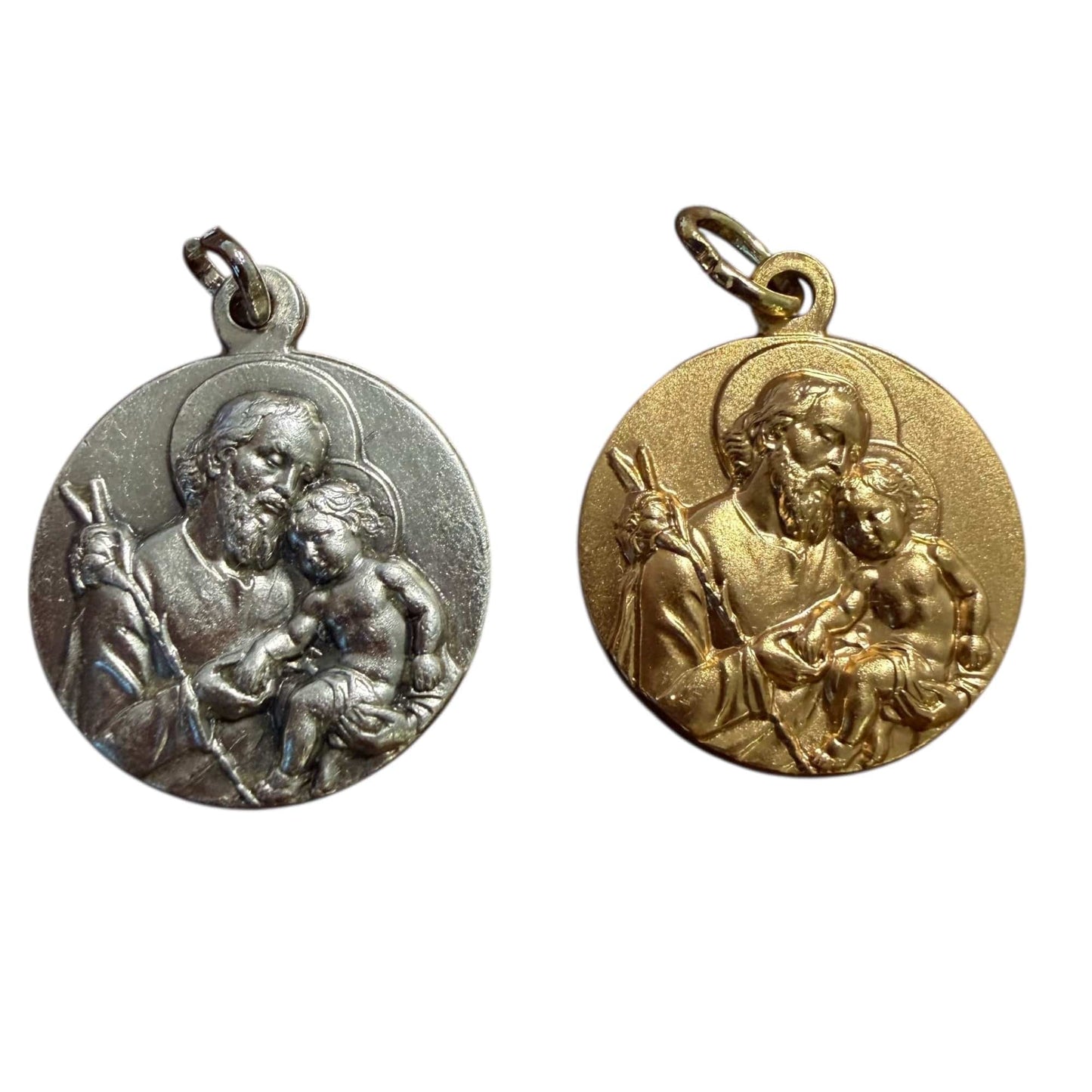 St. Joseph and Our Lady Medal – Gold-Tone Catholic Pendant | Catholically