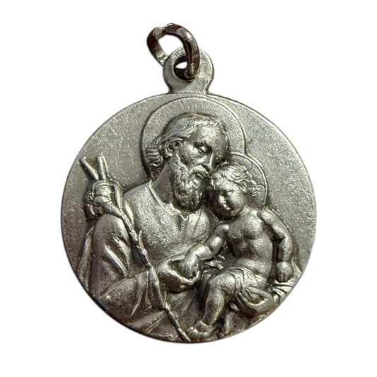 St. Joseph and Our Lady Medal – Gold-Tone Catholic Pendant | Catholically