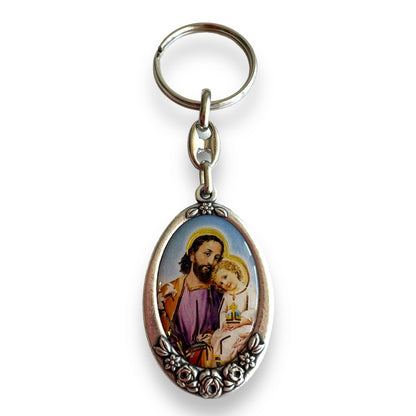 St. Joseph  Catholic Key Ring  Keychain  Keyring Blessed By Pope | Catholically