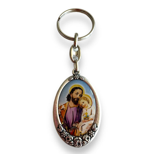 St. Joseph  Catholic Key Ring  Keychain  Keyring Blessed By Pope | Catholically