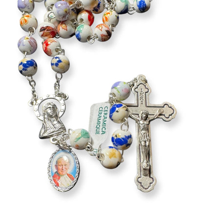 St. JPII Ceramic Rosary - Catholic Prayer Beads - Blessed by Pope | Catholically