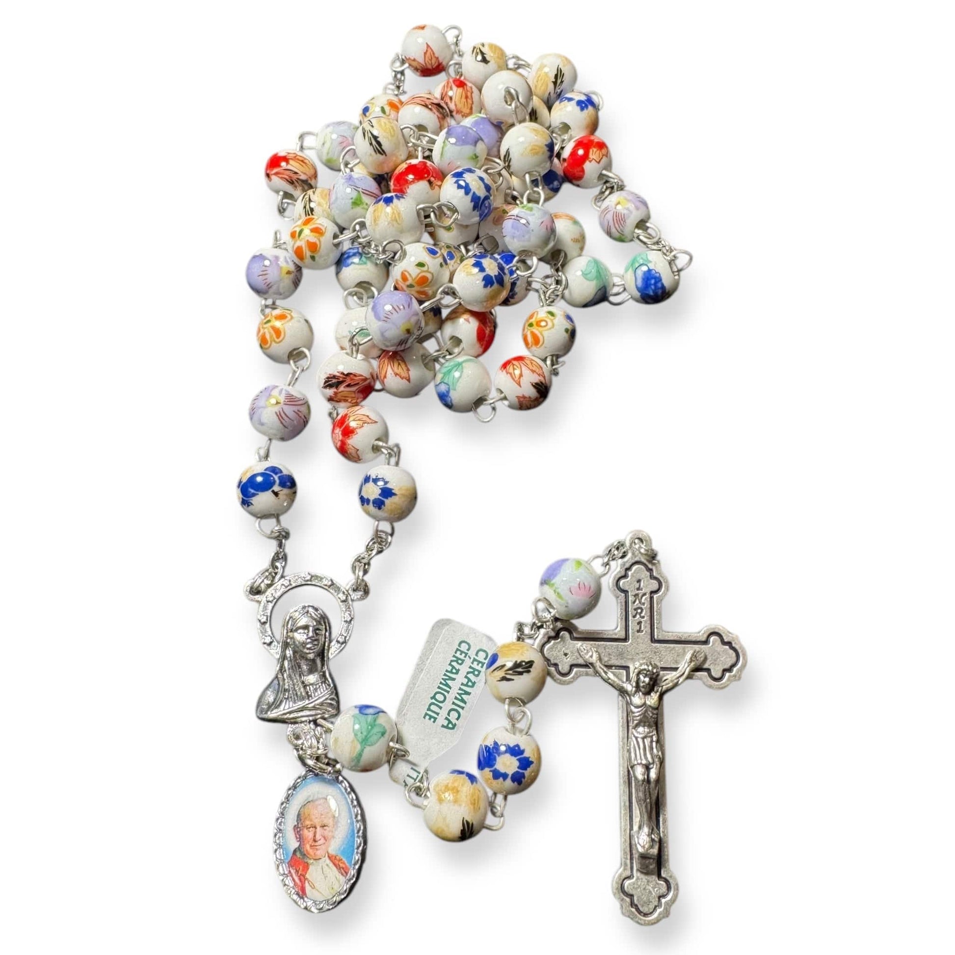 St. JPII Ceramic Rosary - Catholic Prayer Beads - Blessed by Pope | Catholically