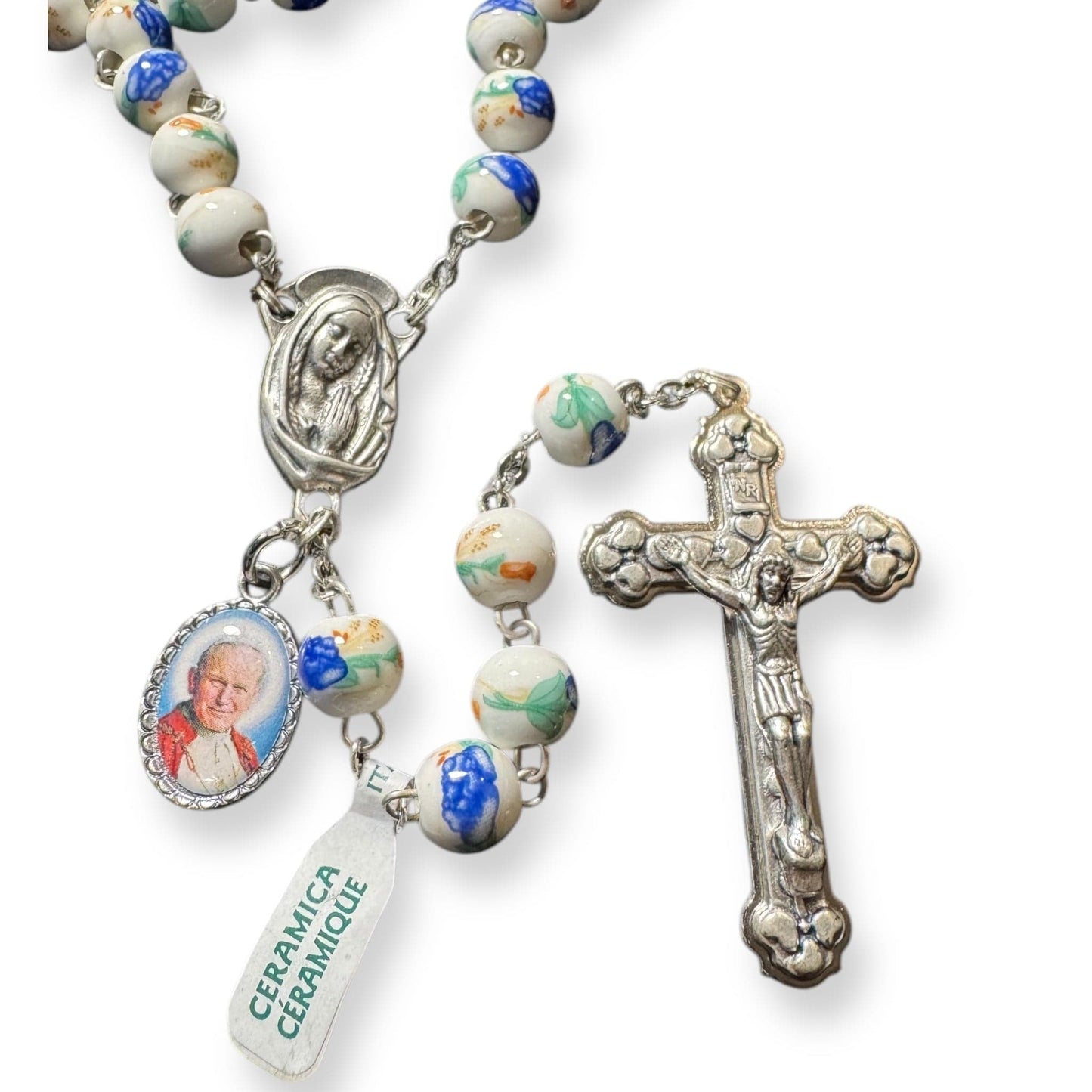St. JPII Ceramic Rosary - Catholic Prayer Beads - Blessed by Pope | Catholically