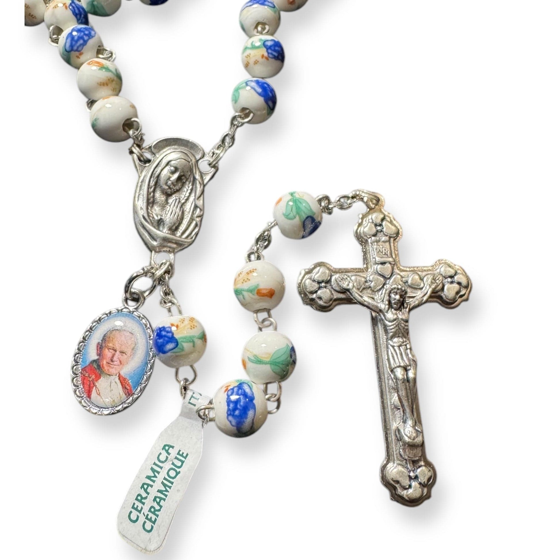 St. JPII Ceramic Rosary - Catholic Prayer Beads - Blessed by Pope | Catholically