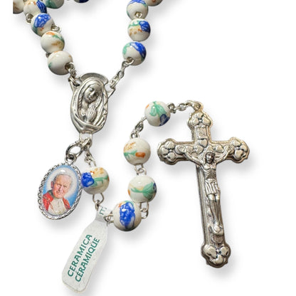 St. JPII Ceramic Rosary - Catholic Prayer Beads - Blessed by Pope | Catholically