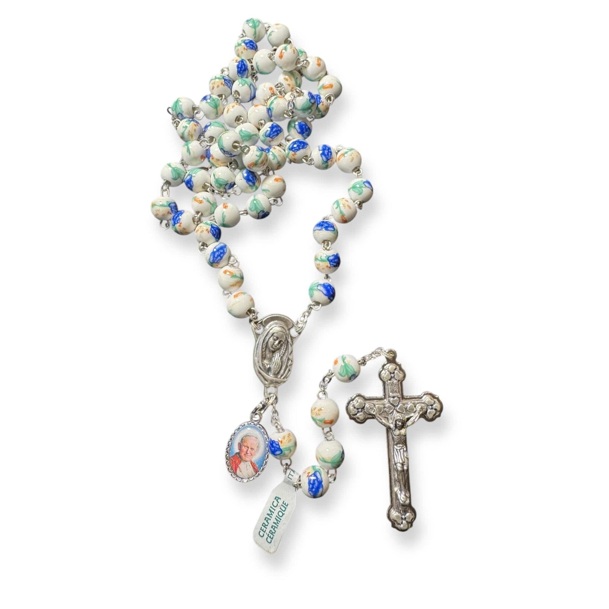 St. JPII Ceramic Rosary - Catholic Prayer Beads - Blessed by Pope | Catholically