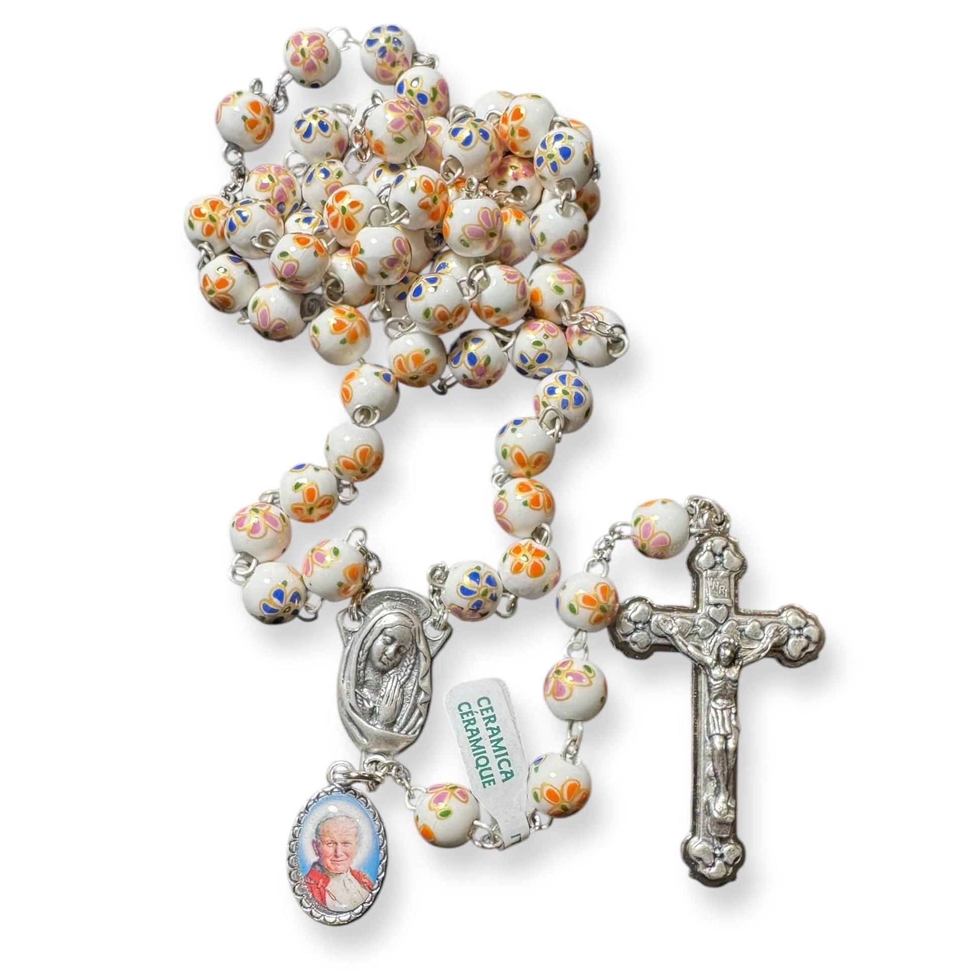 St. JPII Ceramic Rosary - Catholic Prayer Beads - Blessed by Pope | Catholically