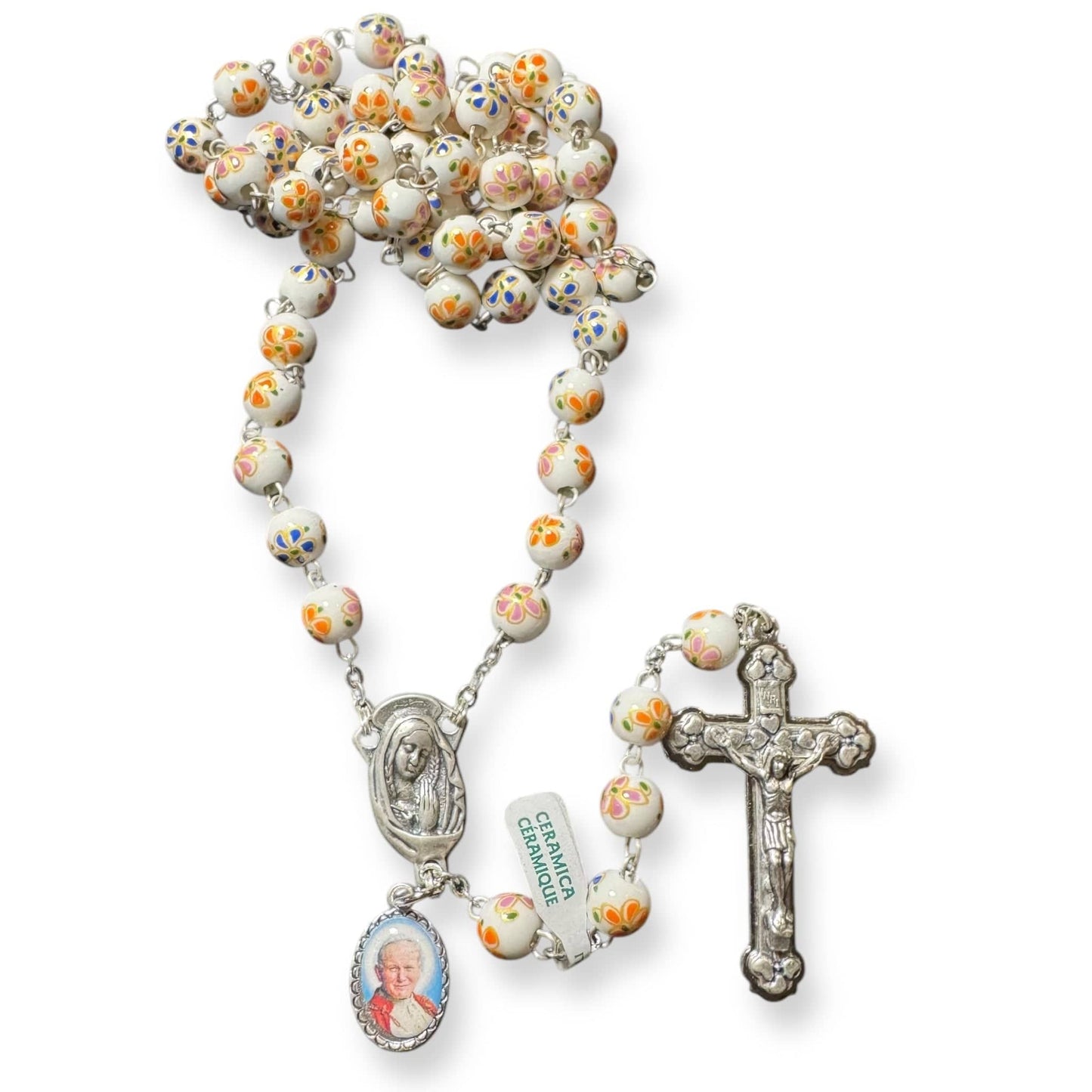 St. JPII Ceramic Rosary - Catholic Prayer Beads - Blessed by Pope | Catholically