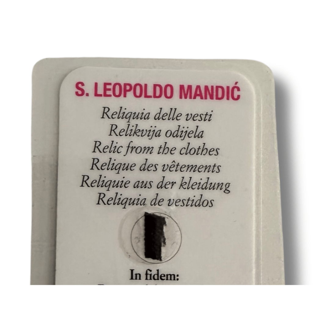 St. Leopold Mandic Holy Card W/ Relic  Leopoldo Of Castelnuovo  Bogdan Ivan | Catholically