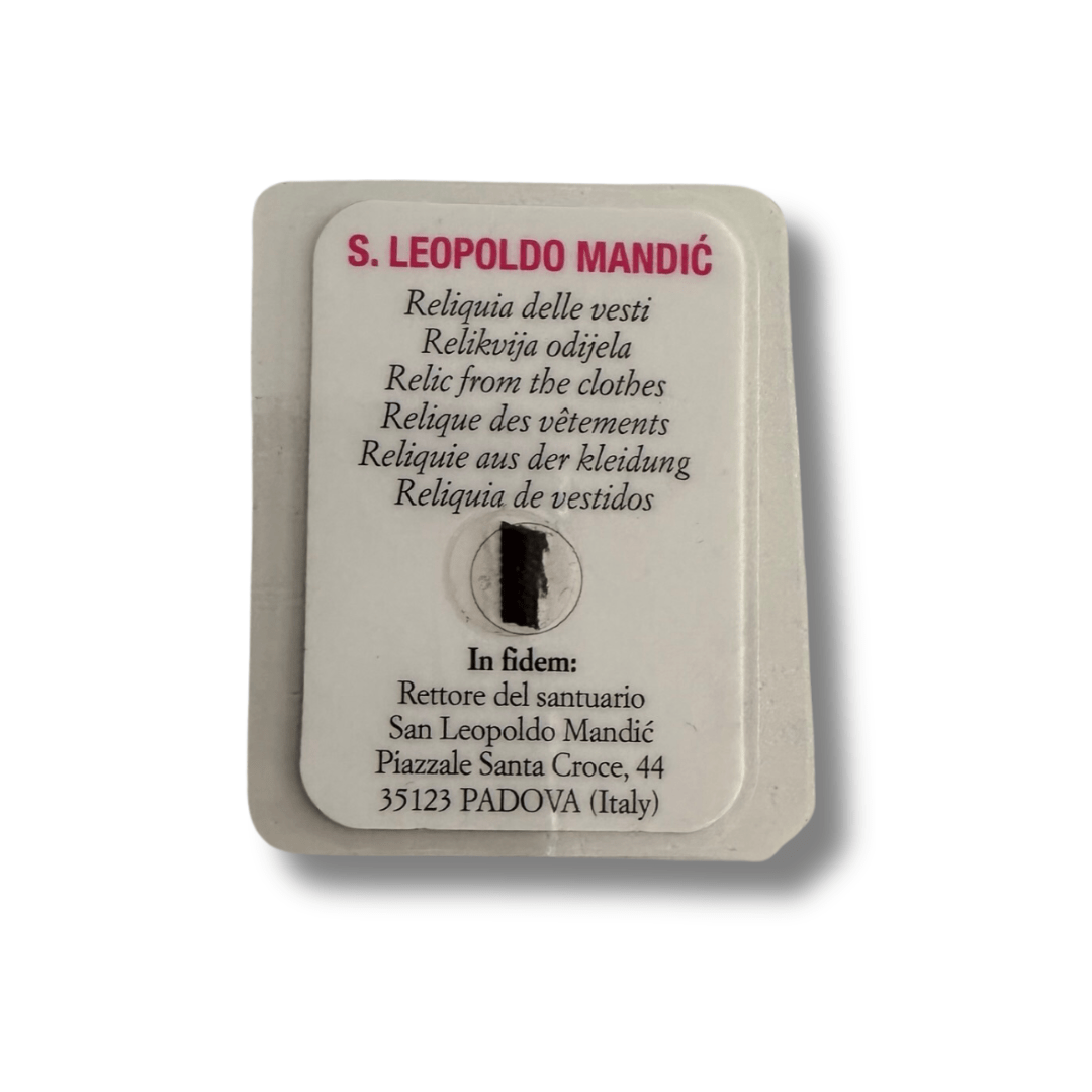 St. Leopold Mandic Holy Card W/ Relic  Leopoldo Of Castelnuovo  Bogdan Ivan | Catholically