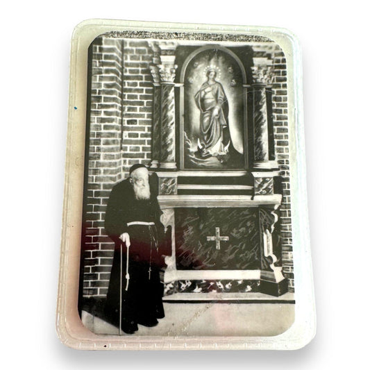 St. Leopold Mandic Holy Card W/ Relic  Leopoldo Of Castelnuovo  Bogdan Ivan | Catholically
