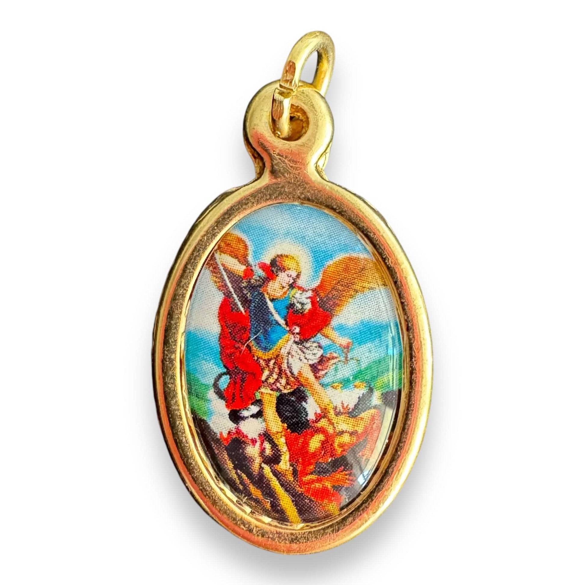 Saint Michael the Archangel Oval Medal – Gold-Tone Catholic Pendant | Catholically