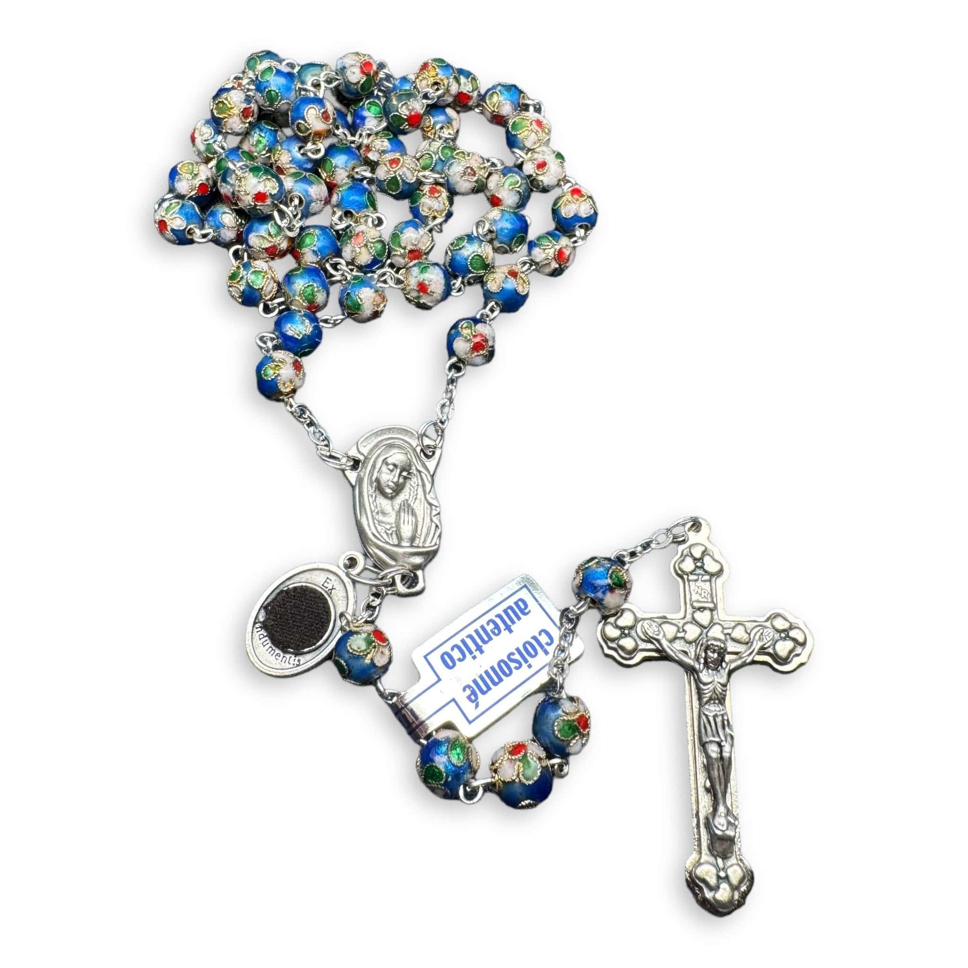St. Padre Pio Blue Relic Rosary Blessed By Pope | Catholically