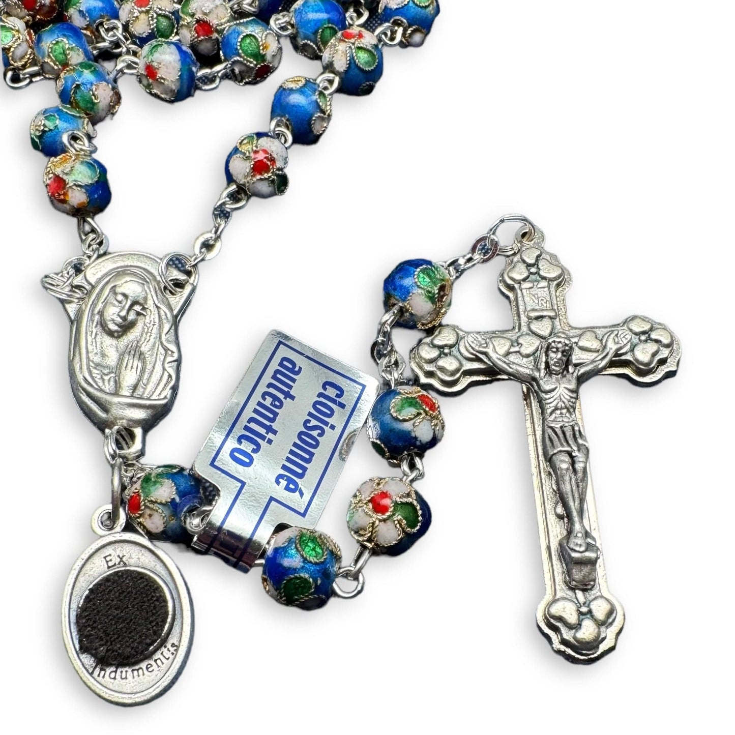 St. Padre Pio Blue Relic Rosary Blessed By Pope | Catholically