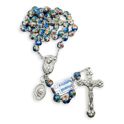 St. Padre Pio Blue Relic Rosary Blessed By Pope | Catholically