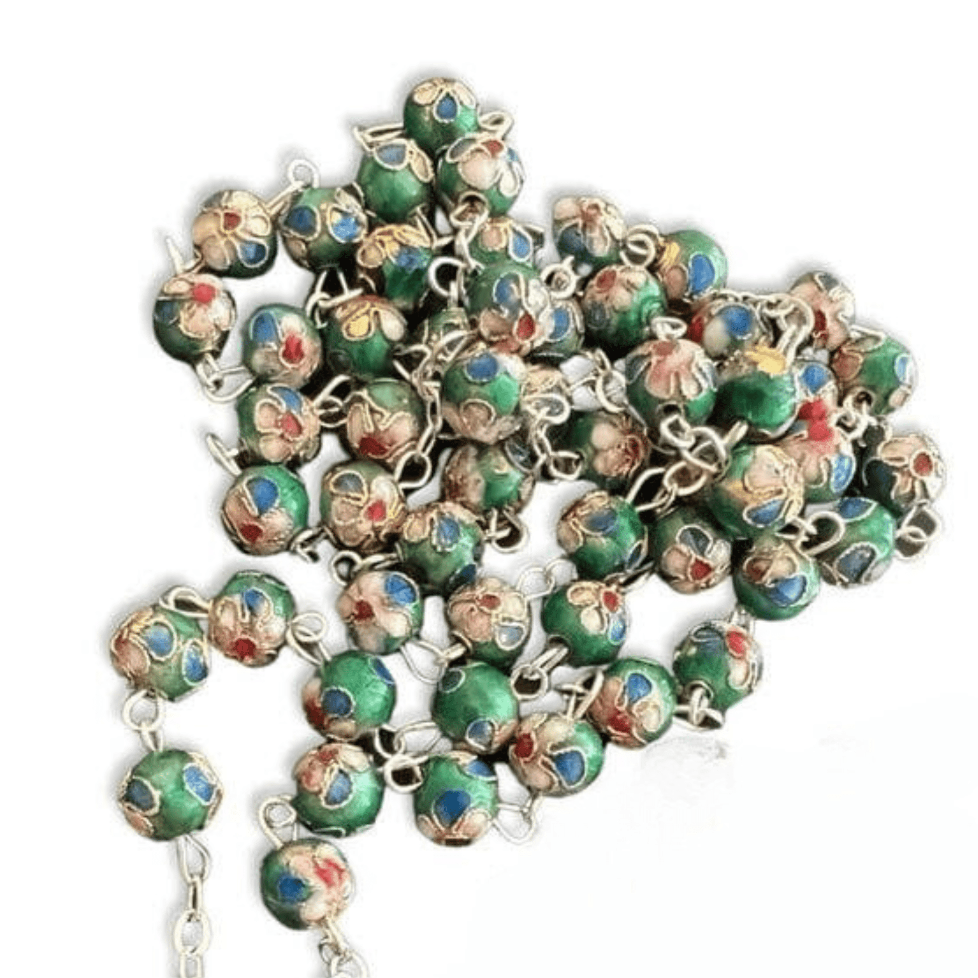 St. Padre Pio Green Rosary Blessed By Pope with Relic | Catholically