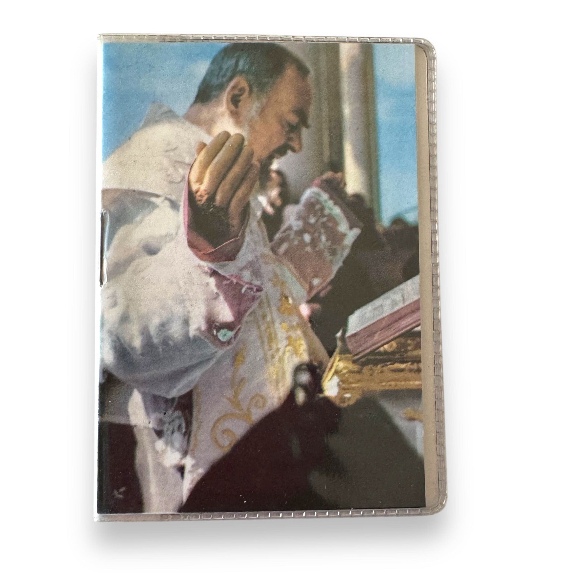 St.Padre Pio Holy Card W/ 2nd Class Relic  Saint Father Pio Ex-Indumentis | Catholically