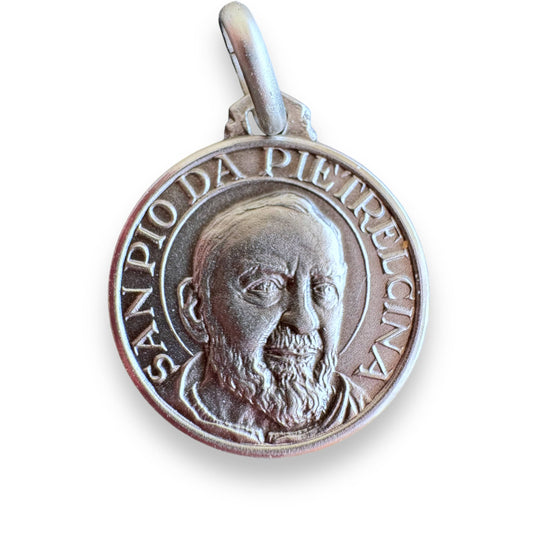 St. Padre Pio Medal - St.Pio of Pietrelecina 925 Sterling Silver Pendant | Catholically