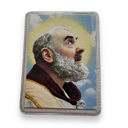 St. Padre Pio Old Vintage Holy Card - Relic Of St. Father Pio of Pietrelecina | Catholically