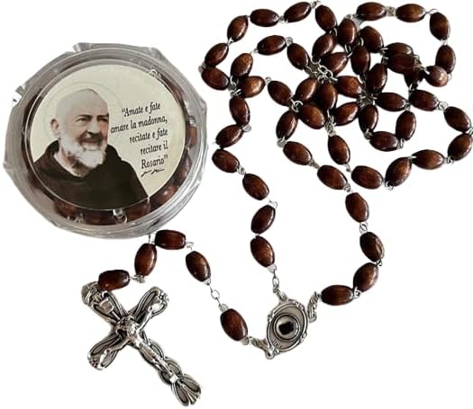 St. Padre Pio Relic Rosary Blessed By Pope Leo XIV w/ 2nd Class Relic | Catholically