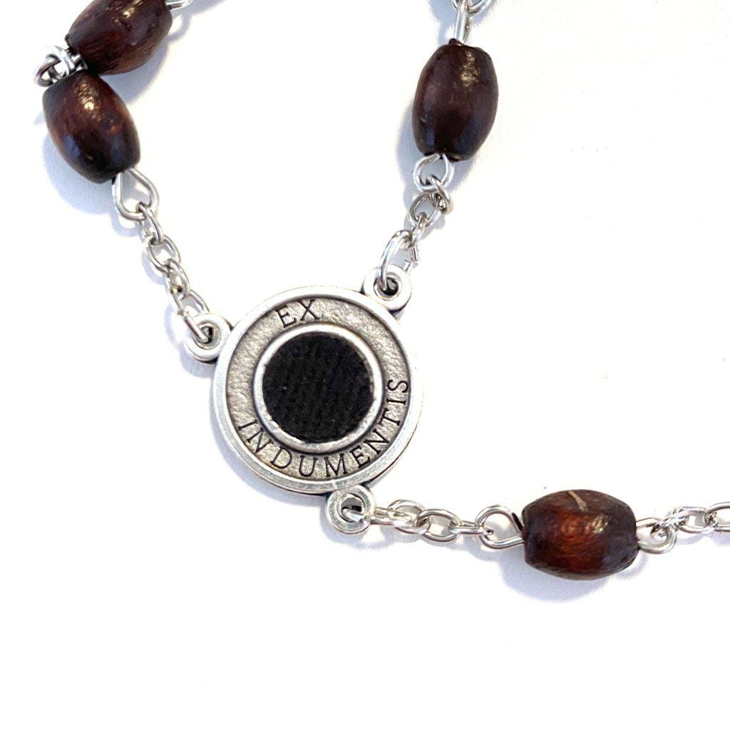 St. Padre Pio Relic Rosary Blessed By Pope w/ 2nd Class Relic - St. Father Pio | Catholically