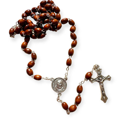 St. Padre Pio Relic Rosary Blessed By Pope w/ 2nd Class Relic - St. Father Pio | Catholically