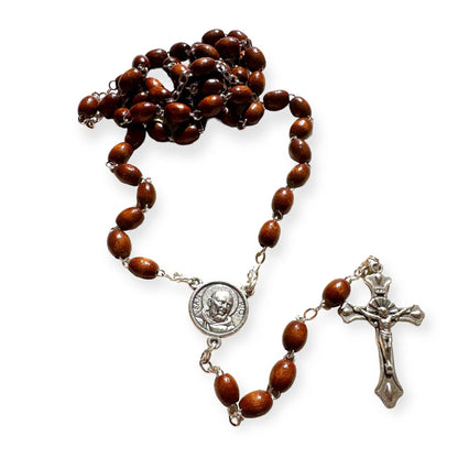 St. Padre Pio Relic Rosary Blessed By Pope w/ 2nd Class Relic - St. Father Pio | Catholically